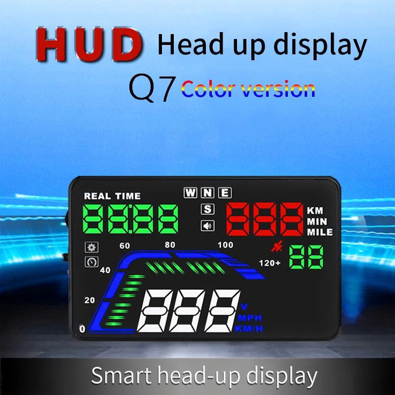 Зеркало на лобовое стекло автомобиля Q7 HUD проектор скорости сигнализация