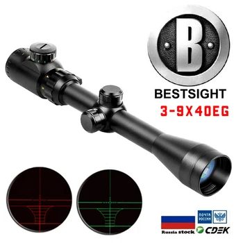 

B BESTSIGHT 3-9x40eg Riflescopes Hunting Red Green illuminated Reticle Sniper Rifle Scope Luneta Para Rifle Caza