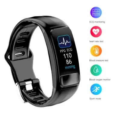 

P12 Smart Wristband PPG ECG Heart Rate Watches blood pressure Smart Bracelet Fitness Tracker smart band alarm clock Sport watch