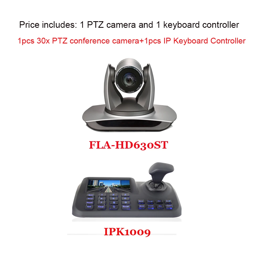 2MP 30x зум в прямом эфире потокового видео PTZ IP камера с DVI / SDI A IN и 5 дюймов ЖК дисплей контроллер