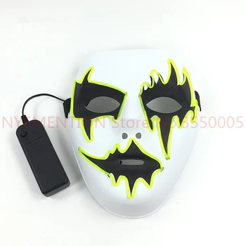 

EL wire mask 10Available Flashing Party props Glowing LED Mask For Halloween Decoration 5pcs