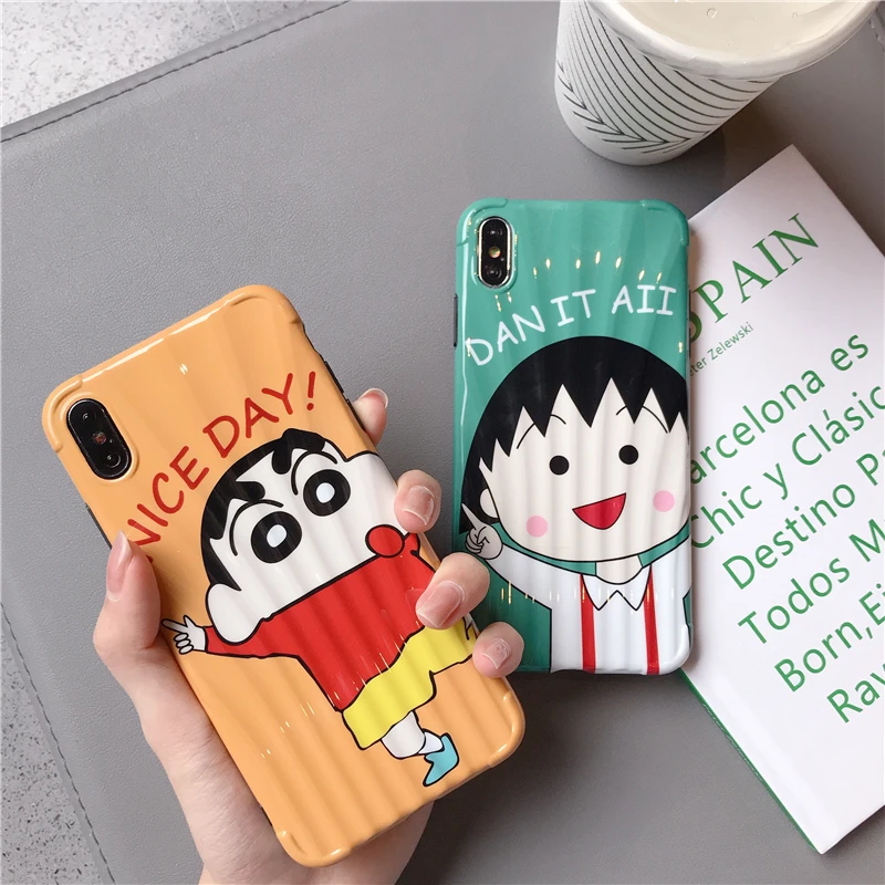 Для Iphone 6 7 8 S Plus X XR XS XSMAX милый мультфильм карандаш Shin-chan Maruko телефон плотный чехол