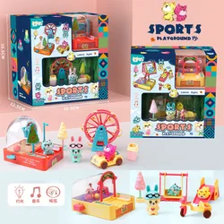 Jouet de cuisine pour enfant, Simulation de pêche, Machine à laver à micro ondes, jeu d'aire de jeu pour chaton, jeu de rôle pour les travaux ménagers 