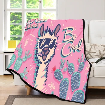 

Soft Flannel blankets Cute Alpaca For Kid Cartoon Blanket Throw Blanket Bedding Thick Warm On The Bed Sofa For Present B220-8