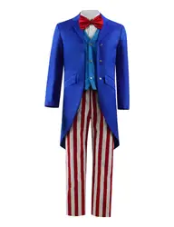 Костюм дяди Сэма мужская синяя куртка в псевдостаринном стиле костюм косплей костюм, полный набор для сценического шоу