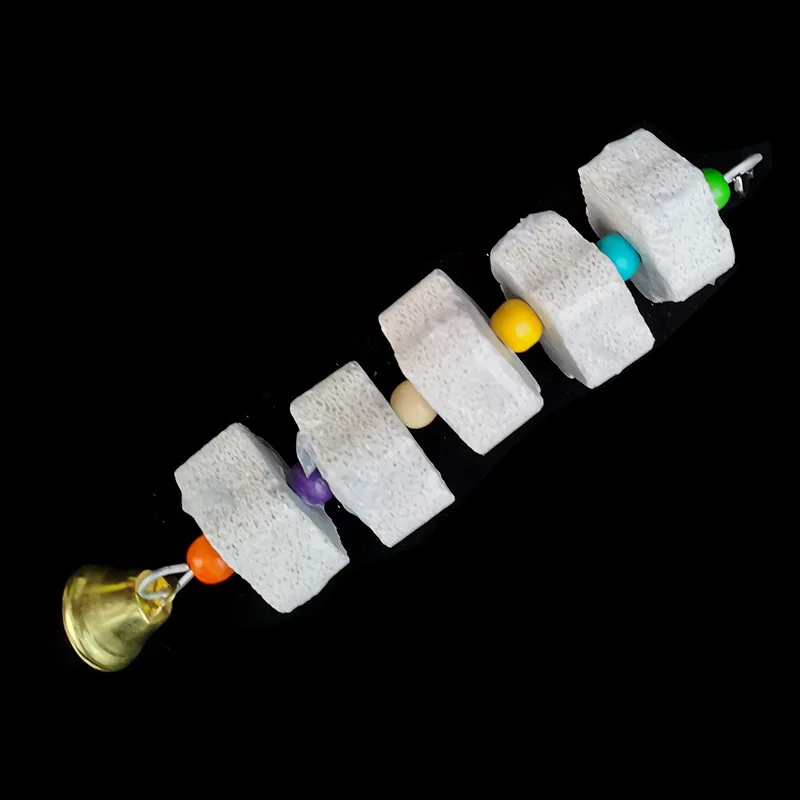 Piedra Molar en forma de flor Mineral para loros, jaula para pájaros, juguete colgante, periquito de juguete, suministros para mascotas, juguete para masticar, 1 Uds.