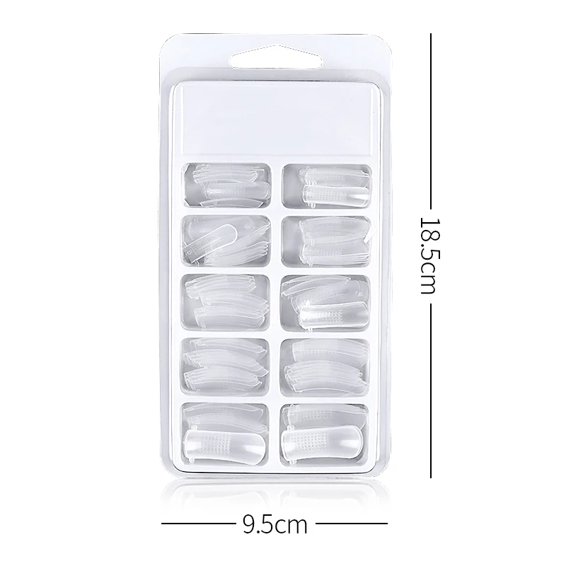 100pcs False Nails Quick Poly Gel Builder Mold Form Finger Extension UV Tips Clip Manicure Polygel
