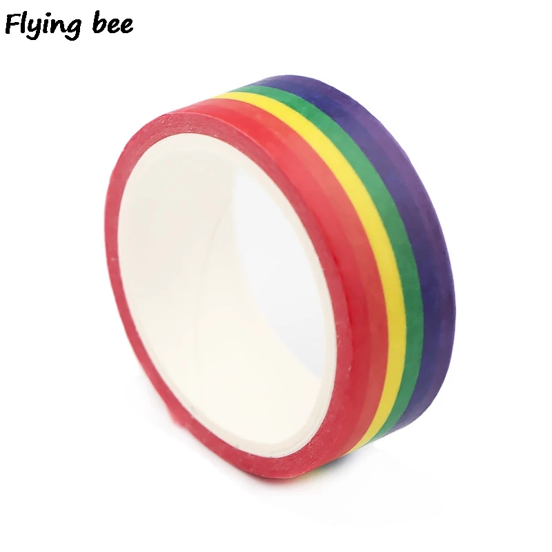 Flyingbee 15 мм X 5 м гомосексуальные любовь васи лента бумага DIY планировщик Маскировочная лента гей клей наклейки с лентами декоративные ленты X0497