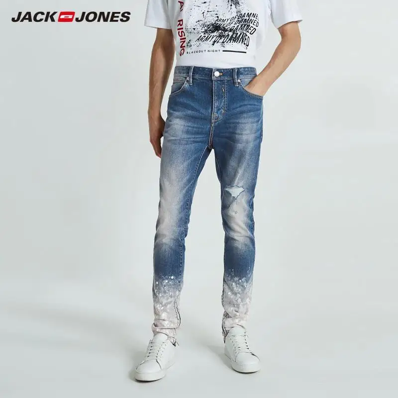 JackJones Men's Personalized Gradient Paint Point Jeans Streetwear 218332520 JackJones Men's Personalized Gradient Paint Point Jeans Streetwear 218332520