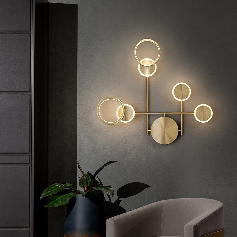 Gold Circular Rod Wall Light 1