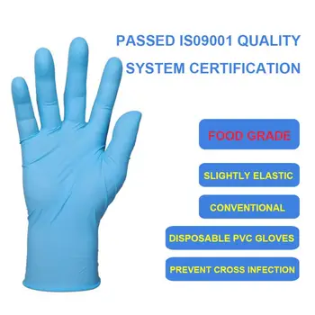 

100pcs Disposable Blue White Gloves Latex Gloves For Home Cleaning Restaurant Kitchen BBQ Eco-friendly Fruit Vegetable Gloves