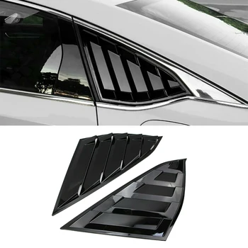 

Rear Louver Cover Glossy Black Vent Window Quarter Car Plastic Accessory