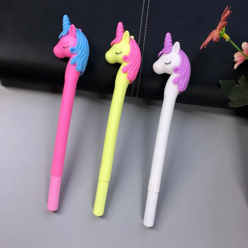 

1pc Kawaii Curly Unicorn Gel Pens Black Water Signature Pen Student Learning Office School Supplies Stationery Cute Unicorn Pen