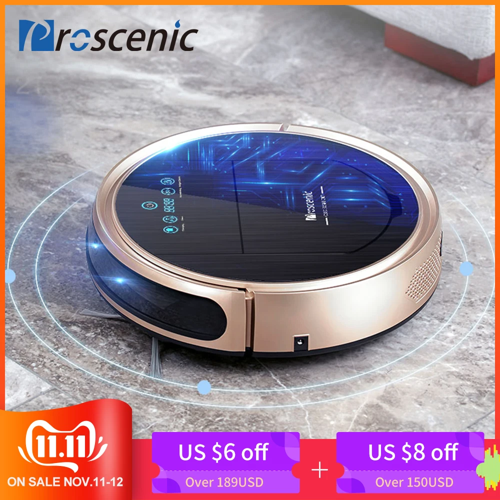 

Robotic Vacuum Cleaner Proscenic 790T Vacuum Mop Sweep 3 in 1 Cleaner for Pet Hair Wifi Connected Robot Vacuum 1200Pa