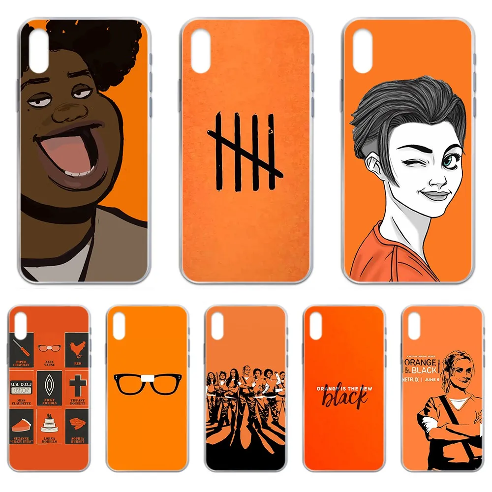 Оранжевый-это новый черный прозрачный чехол Etui для телефона iphone 4 4S 5 5C 5S 6 6S PLUS 7 8 X XR