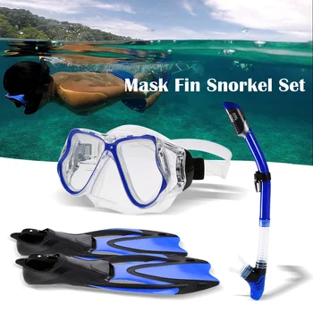 

Snorkel Gear Diving Set Diving Set with Silicone Mask Swimming Fins Snorkel Quick Dry Gear Bag Diving Kit Water Sports Equipment