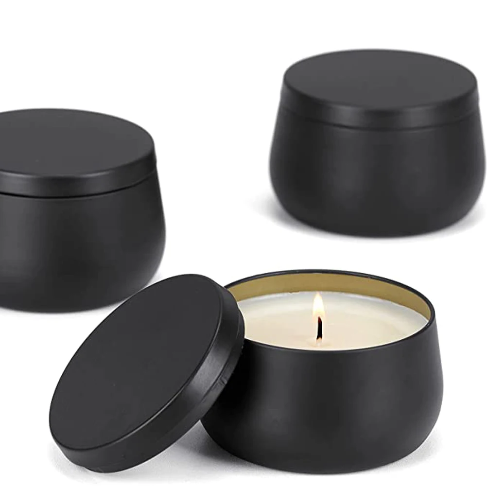 Candle Making Kit Candle Containers for DIY Candle Making Candle Jars for Making Candles Blisshelf 24 Pack Black Candle Tins 8 oz and 4 oz Storage Tins Black Tinplate Candle Tins with Lids Bulk 