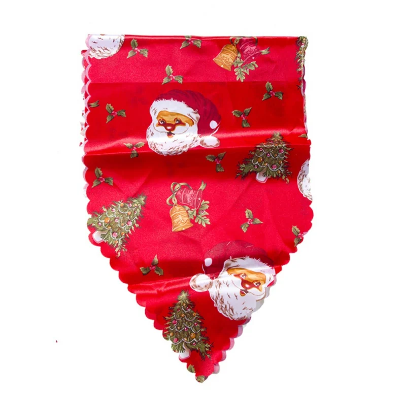 D Christmas Table Runner Linen Table Flag Tablecloths Party Decoration Creative Table Runner Xmas Holiday Table Decor - Color: D