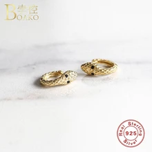 Настоящие 925 серебряные серьги для женщин, золотые серьги в виде змеи, готические серьги для девушек, серьги для пирсинга в виде кости уха, серьги в стиле панк, женские массивные серьги, K5