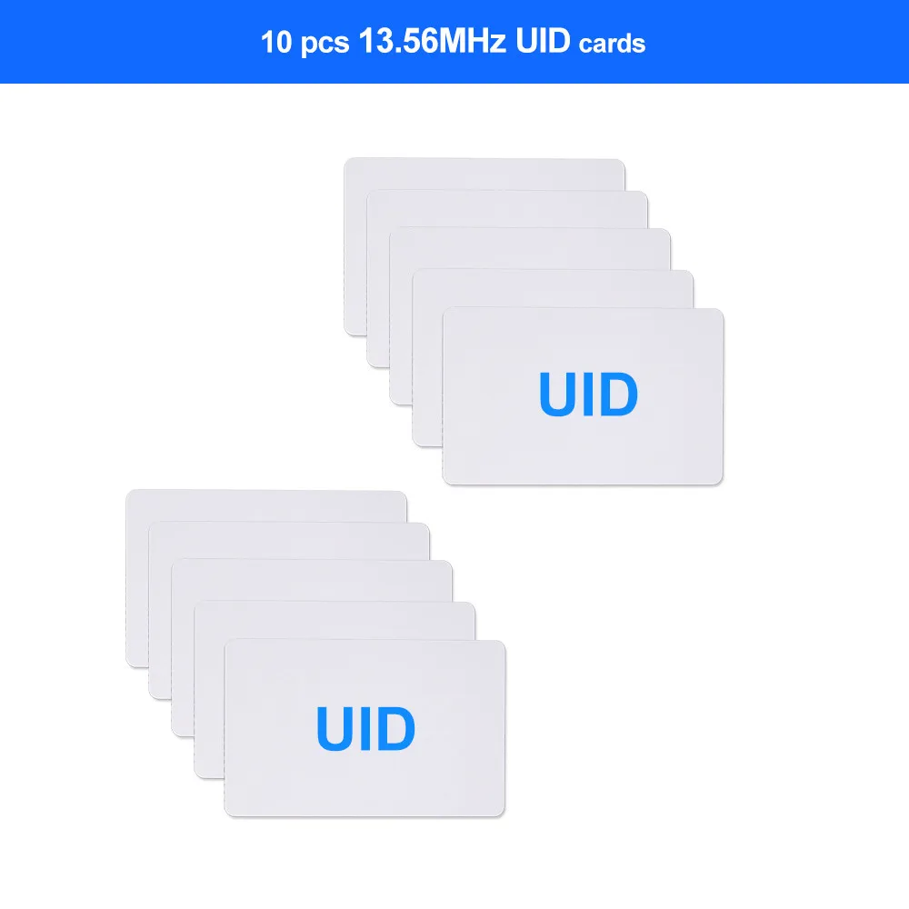10UIDcard RFID NFC Дубликатор 125 кГц брелок копир RFID считыватель смарт-карт Писатель 13,56 МГц зашифрованный программатор USB UID/T5577 записываемый тег - Цвет: 10UIDcard