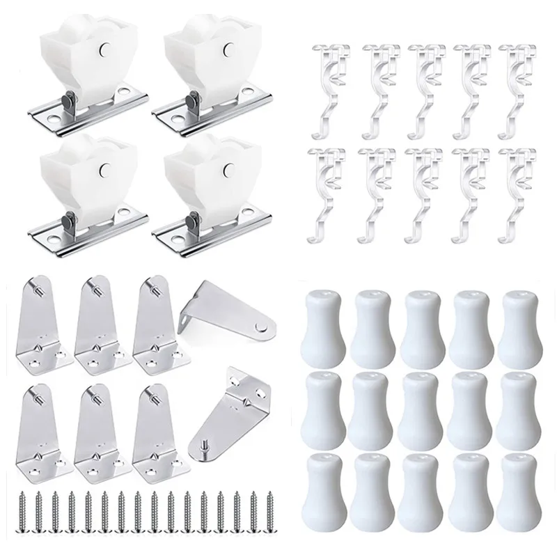 Venetian Blind Hooks Retainer Clip Curtain Hooks Compact Shutter Hook for Home Bedroom Office Curtain Roller Sliding Wheel