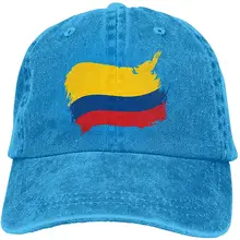 Унисекс Регулируемая джинсовая тканевая Кепка-бейсболка с флагом Колумбии простая Кепка