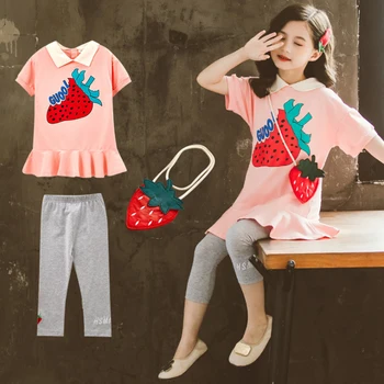 

teen clothes girls tracksuit suit sports wear for girls outfit summer teen girl clothing set two pieces 6/8/10/12 year kids sets