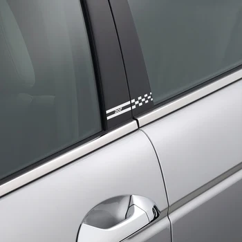 

2PCS Car Window B Pillars Decorative Stickers For Peugeot 207 Reflective Automobile Column Cover Film Vinyl Decals Accessories