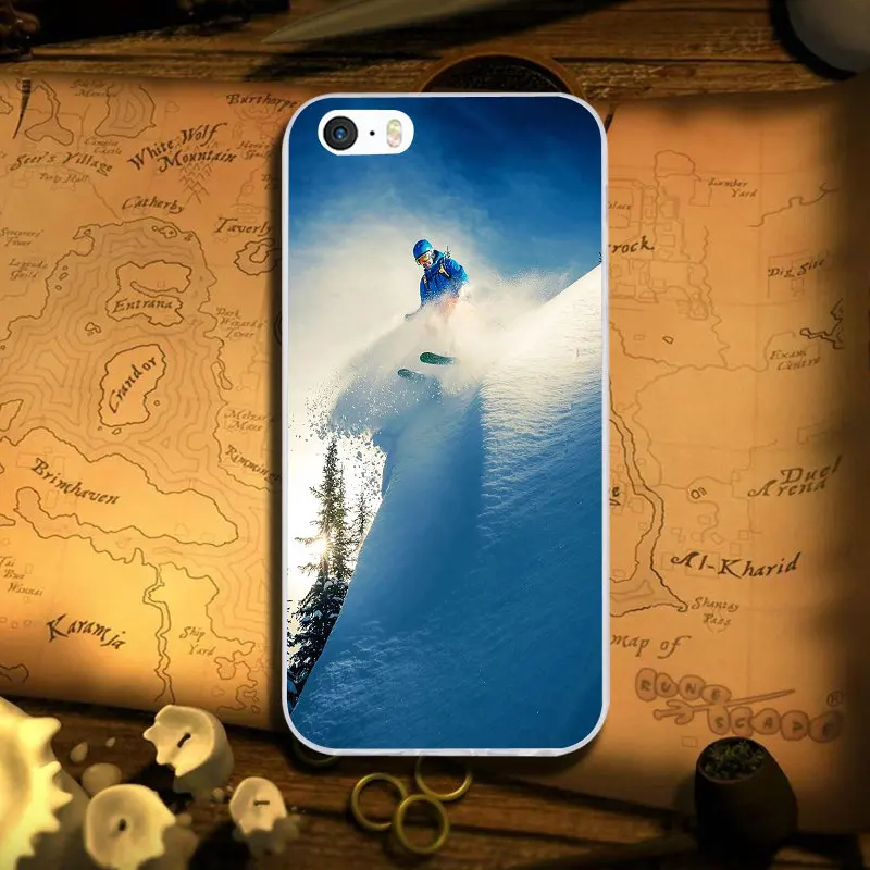 Мягкие чехлы из ТПУ для телефона чехол для iPhone 8 7 6 6S Plus X XR XS Max 10 5 5S SE 5C 4 4s Coque сумки Снежный или лыжный спорт Сноубординг - Цвет: Image 6