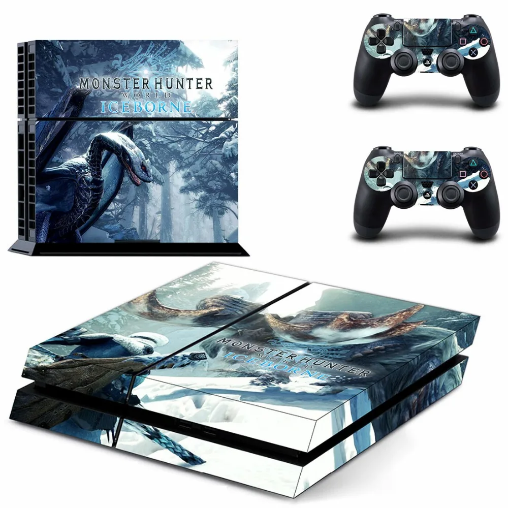 Monster Hunter World Iceborne наклейка для PS4 наклейка для sony playstation 4 консоль и 2 контроллера кожи PS4 виниловая наклейка