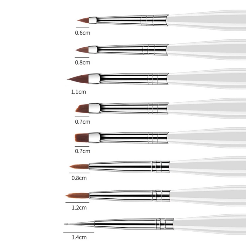 8 шт./1 комплект Zebra УФ-Гелевая Кисть для дизайна ногтей Раскрашивание маникюра Рисование резьба по дереву кисточка для удленения ручка салон 3D инструмент