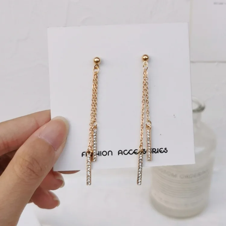 Aretes de mujer; Новинка года; синяя блестящая кисточка; серьги-подвески; ювелирные изделия; массивные серьги; корейские серьги для женщин - Окраска металла: 9