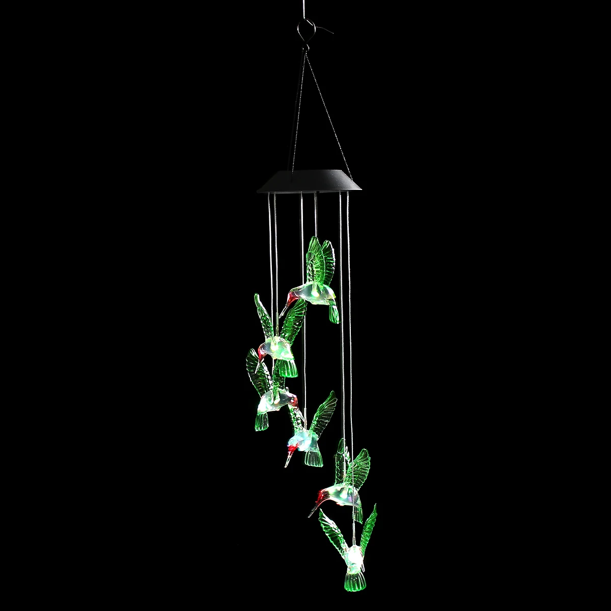 Солнечный Hummingbird свет ветра колокольчики лампа Изменение цвета болтающийся СВЕТОДИОДНЫЙ многоцветный Солнечный ветер Спиннер садовое украшение ночник
