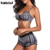 Kaisoul 2022 Plue Size Swimwear S-5XL Two-Piece Printing Swimsuit Women Slim Strap And Boxer Shorts Brazilian Style Beachwear ► Photo 2/6