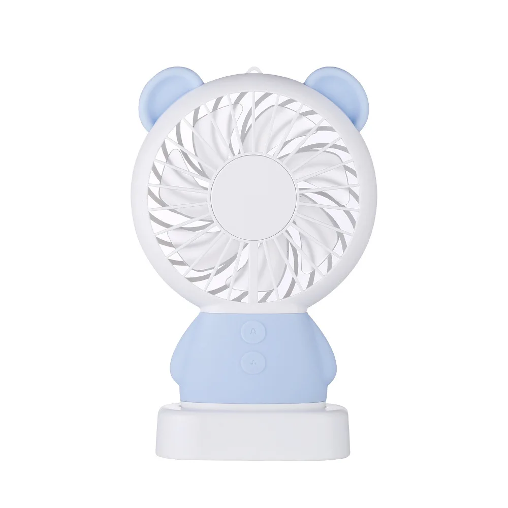 Draagbare Oplaadbare мини ручной вентилятор для наружного Kantoor Creatieve Koelventilator Led Nachtlampje - Цвет: Синий