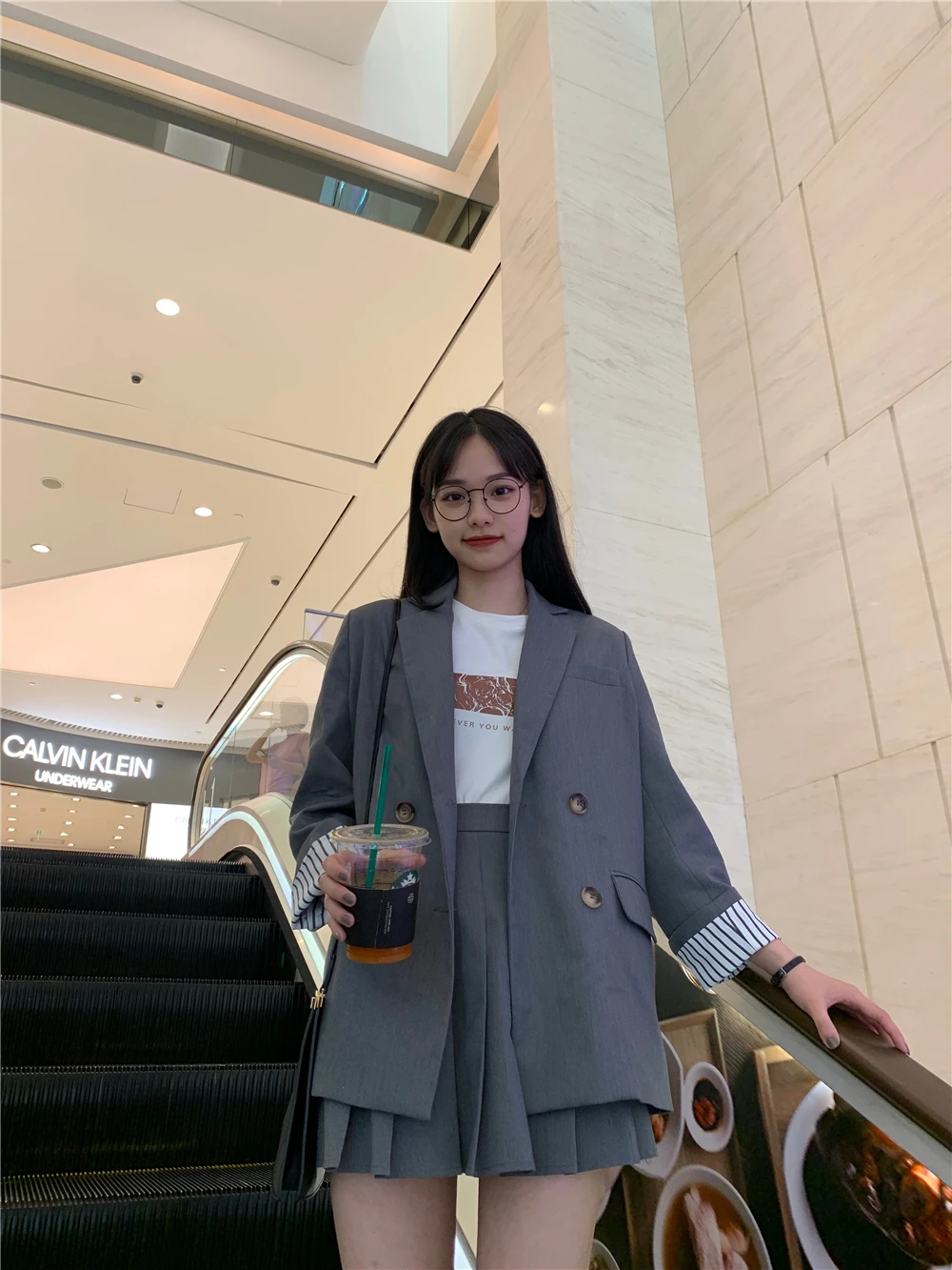 Fox Mrs. CHIC Early Autumn Loose-Fit Casual Long Sleeve Elegant Suit Jacket Women's by Age Pleated High Waist Skirt Case