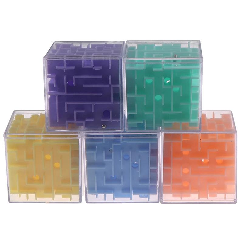 

Transparent 3D Maze Magic Cube Six-sided Puzzle Speed Cube Rolling Ball Game Cubos Maze Toys for Children Educational