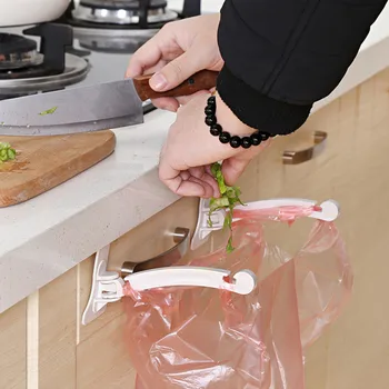 

1Pair Kitchen Cupboard Garbage Hooks Stand Storage Garbage Bags Hanging Hooks Rack Plastic Bag Hook