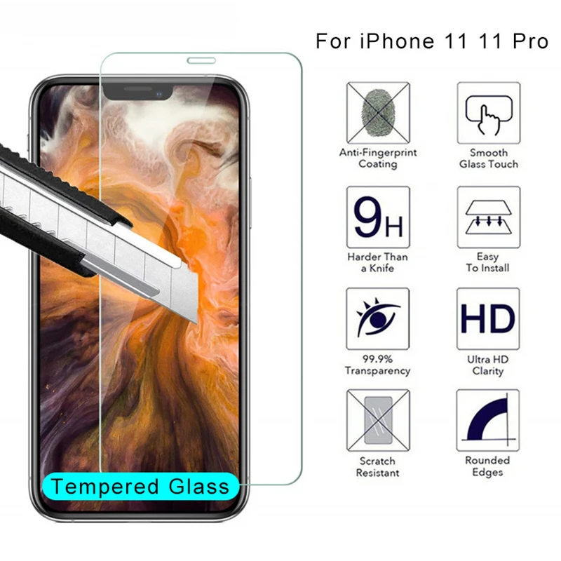 9H HD Tempered Glass For iphone X XS Max XR 6 6s 7 8 plus 5s 10 Screen Protector protective Glass on iphone 7 8 6 Plus X 5 glass iphone screen protector