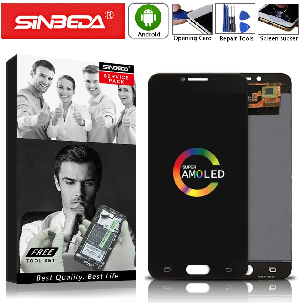AMOLED экран 5 2 дюйма для samsung Galaxy C5 Pro C5010 ЖК дисплей дигитайзер сенсорный SM Pro|Экраны