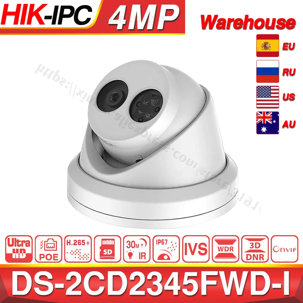 HIKVISION H.265 камера DS 2CD2345FWD I 4MP IR сетевая с фиксированной башней мини купольная ip слот