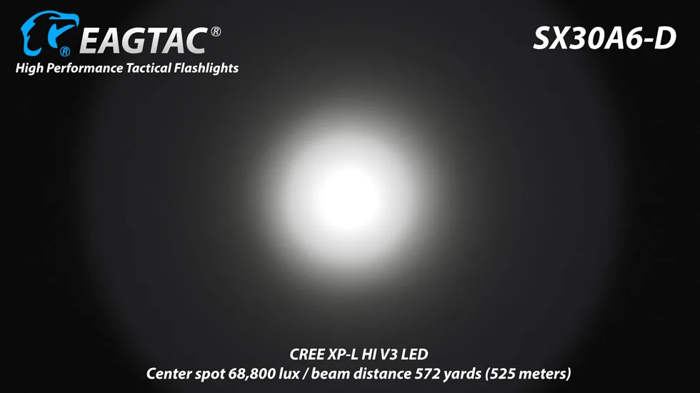 EAGTAC SX30A6-D точечный диффузор светодиодный фонарик 2445 люмен 6 AA батарея 200 часов работы двойной переключатель запатентованный дизайн