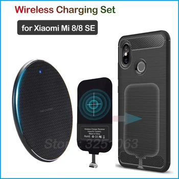 

Qi Wireless Charging Device for Xiaomi Mi 8/ Mi 8 SE Wireless Charger & USB Type C Adapter Charging Receiver Gift Phone Case