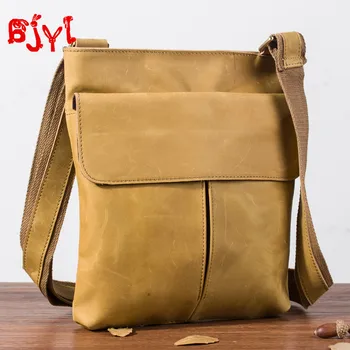 

Men's Shoulder Messenger Bag Men Bag Retro Casual Soft Leather Crossbody Bags New Handmade Genuine Leather Crazy Horse Leather