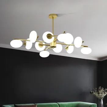 

Modern LED Chandeliers Glass Suspension lustres for Living Room Dining Room Kitchen Gold /Black Pendant Chandeliers Lighting