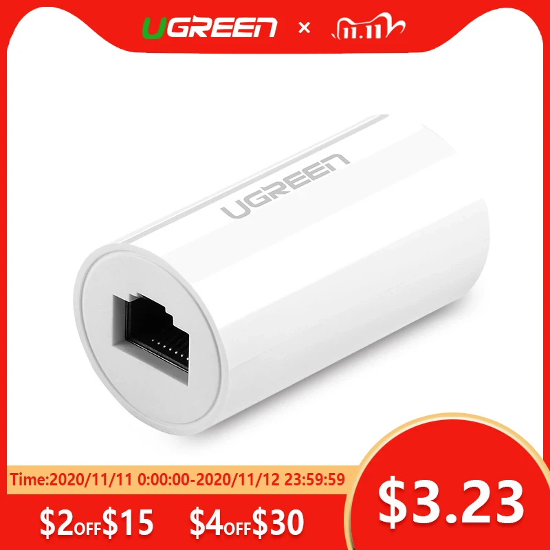 

Ugreen 8P8C Female to Female Anti-Thunder RJ45 Ethernet Extension Cable Adapter for Home Office