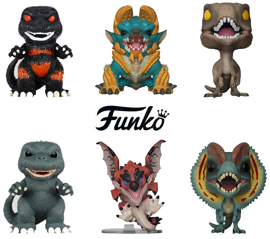 FUNKO POP GODZILLA Monster Hunter Парк Юрского периода и динозавр Велоцираптор Виниловая фигурка Коллекционная модель с коробкой