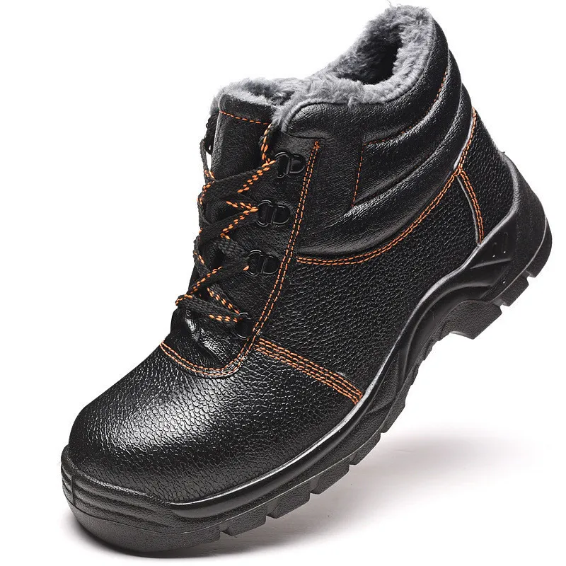 Outdoor Winter Warm Steel Toe Work Safety Shoes Leather Boots Men Snow Anti-smashing Anti-piercing | Обувь