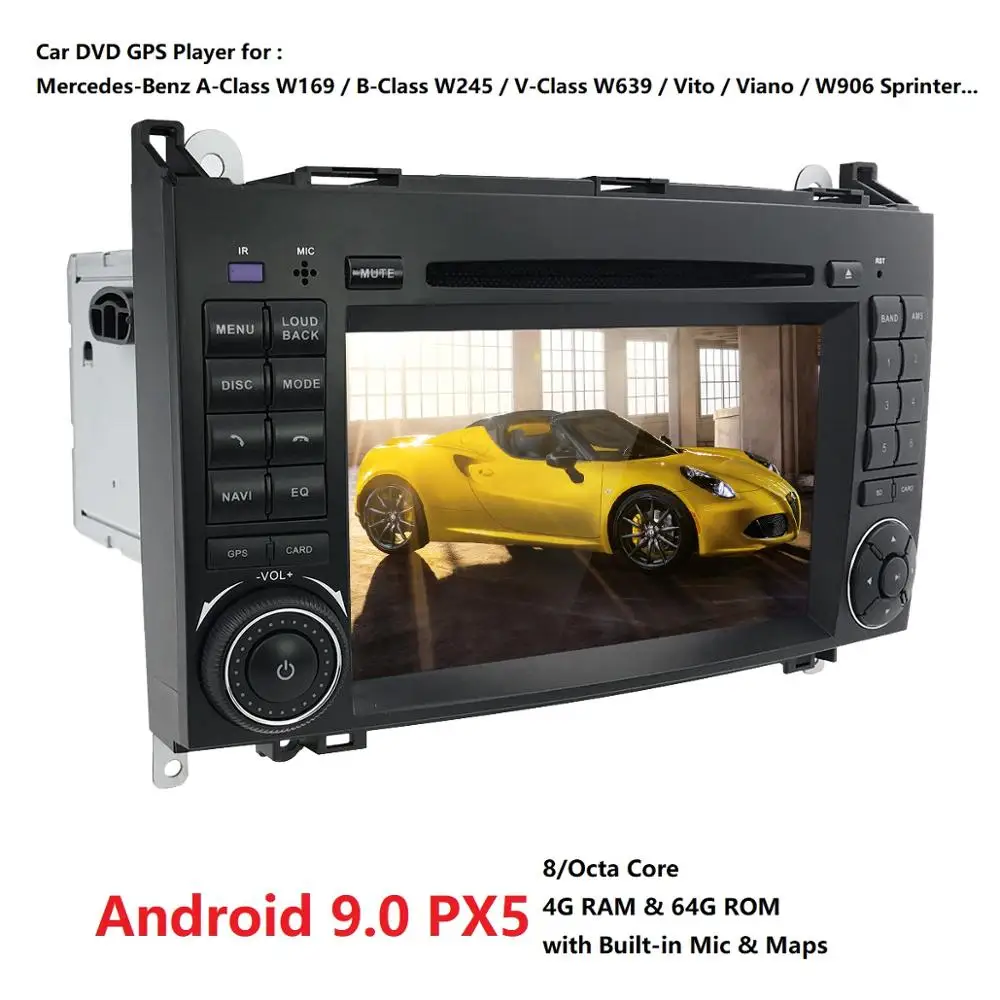 Excellent PX5 4G Car DVD Player GPS Navigation For Mercedes Benz Sprinter W209 W169 W245 Viano Vito B-Class B150 B170 B200 A160 A180 Radio 2