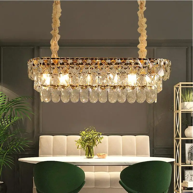 Светодиодный светильник с кристаллами, современная вилла, Прямоугольный светильник для ресторана, простая люстра в скандинавском стиле, Luces decoracion